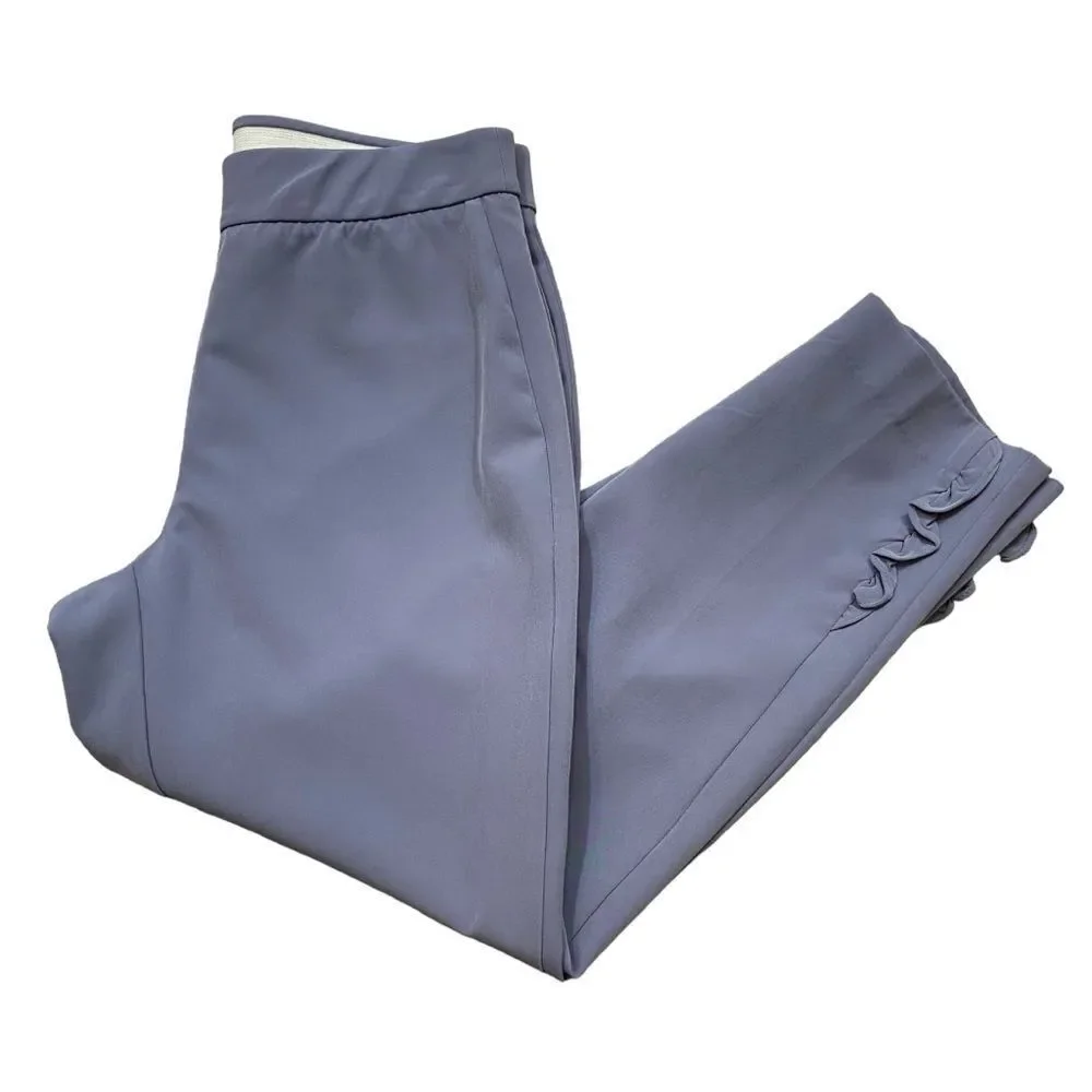 Ladies Light Purple Nine. Eight Brand Pants with Ruffles at‎ bottom Hems Size 8